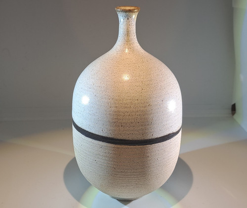 Vase grès emaillé signé - grès,